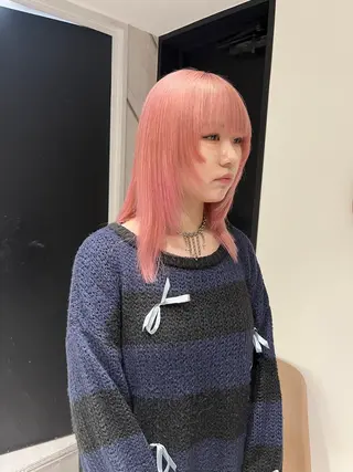 セミロング カラー kanta 梅田 韓国ハイトーンのヘアスタイル