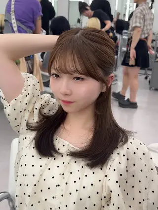 ミディアム カラー ヘアアレンジ 最小顔周り レイヤー特化/こうきのヘアスタイル