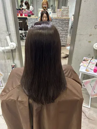 セミロング .AIRI🌼 暖色/ぱつっとぼぶのヘアスタイル