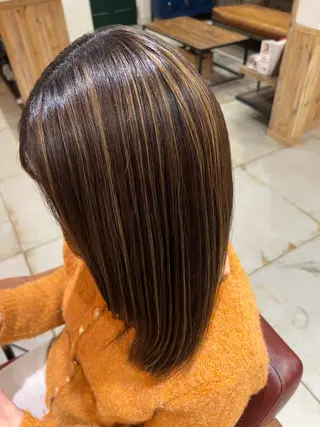 セミロング カラー 🌈ダブルカラー🌈 💚みやのしんじ💚のヘアスタイル