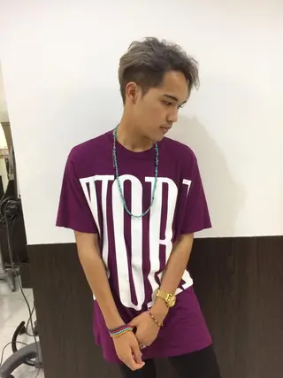 ショート カラー パーマ メンズ ハイトーンArphy 安蒜佑太のヘアスタイル