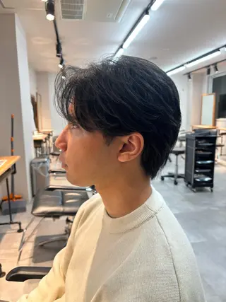 メンズ フェザーパーマ/韓国 /メンズカット保立のヘアスタイル