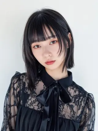 ミディアム カットモデル無料🧸 レディースeri︎✿のヘアスタイル
