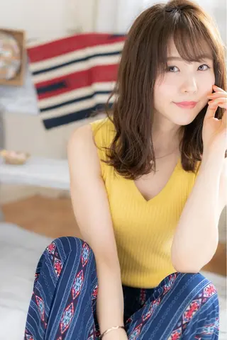 セミロング カラー パーマ ヘアアレンジ ベリショディレクター 小野 健太郎のヘアスタイル