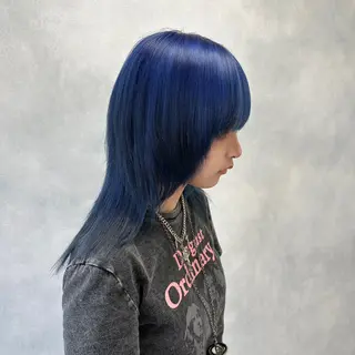 セミロング カラー レイヤーブリーチ特化 ホワイト専門/岸のヘアスタイル