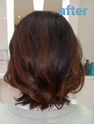 ミディアム パーマ fructueuxune所属・本木 之教のヘアスタイル
