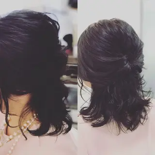 セミロング カラー ヘアアレンジ 山内 聡史のヘアスタイル