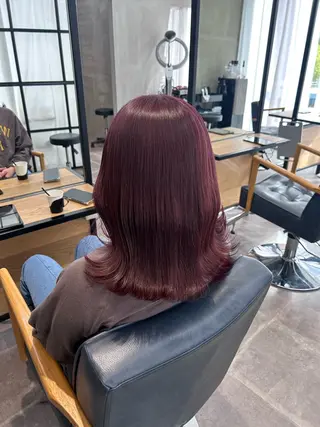 ミディアム カラー 韓国×髪質改善カラー 💎hinaのヘアスタイル