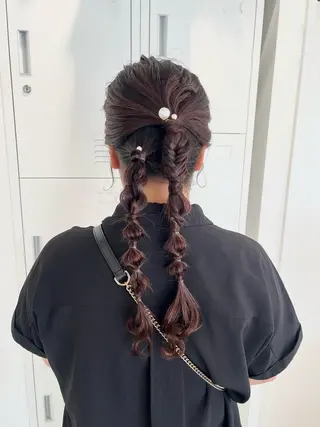 ロング ヘアアレンジ 黒阪 なみのヘアスタイル