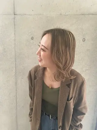 ミディアム カラー ヘアアレンジ 韓国ヘア sasugaのヘアスタイル