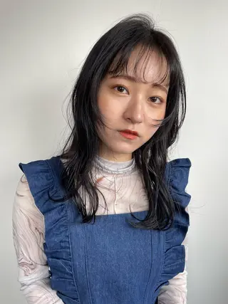 セミロング カラー silo所属・silo MOKA 顔周りカット🦦のヘアスタイル