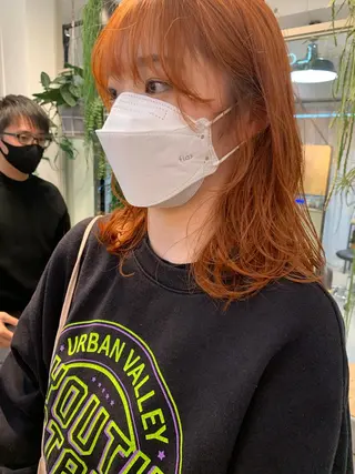 セミロング カラー 小顔レイヤー×コンパ クトボブ/林隆平のヘアスタイル