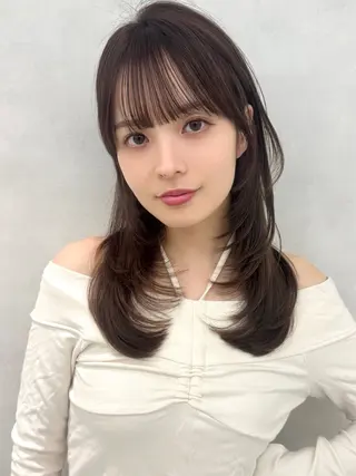 セミロング カラー 韓国ヘア🇰🇷艶髪 カラー/yui‎🎀のヘアスタイル