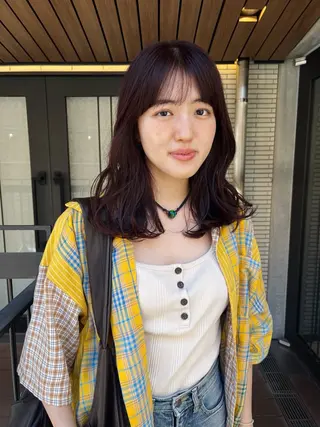 ミディアム カラー 暖色カラー 🌼クニトウメイのヘアスタイル