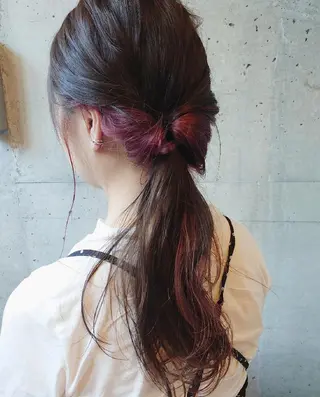 カラー ロング 小田川 竜也のヘアスタイル