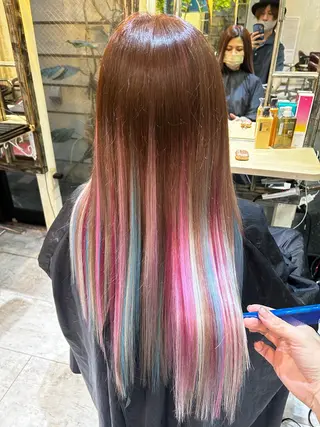 ロング カラー 6Dエクステ 鳥谷ミナトのヘアスタイル