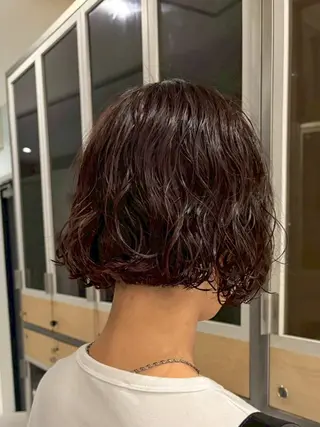 ミディアム カラー パーマ ボブ/カットモデル えのもとりき🏄のヘアスタイル