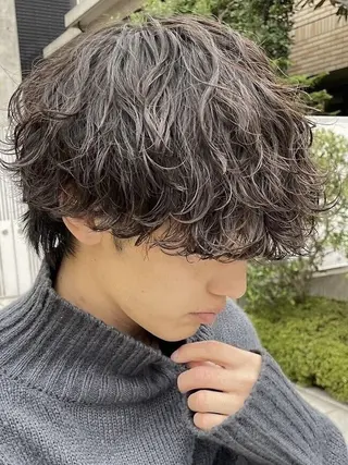 ショート パーマ メンズ fifth天神メンズ 真杉虎太郎のヘアスタイル