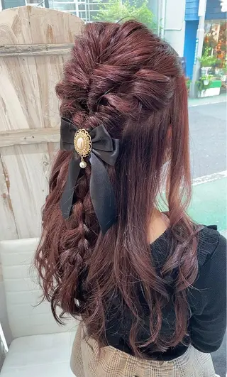 ロング カラー ヘアアレンジ uros.所属・メンズパーマ/ エクステ🌞セナのヘアスタイル