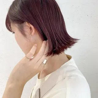 ミディアム カラー ヘアアレンジ 🫧透明感カラー/ ボブ/小笠原🪽のヘアスタイル