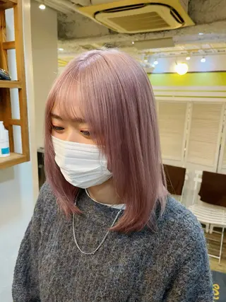 カラー ショート/ボブ/透明 感カラー/高橋あみのヘアスタイル