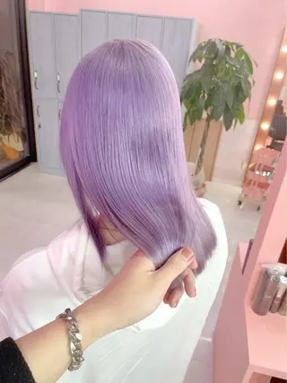 セミロング ハイトーン×エクステ 💞くるみのヘアスタイル