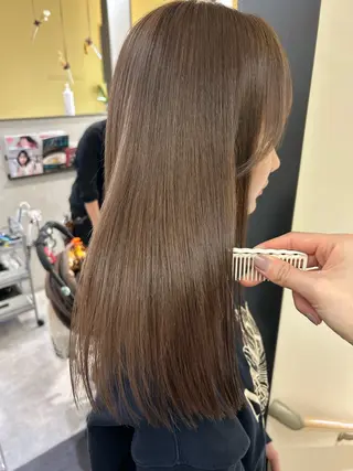 セミロング カラー hub hair レイヤー/透明感のヘアスタイル