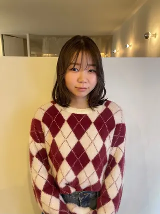 ミディアム 松室 伶奈 パーマモデル募集中のヘアスタイル