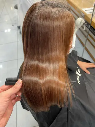 セミロング パーマ 髪質改善/縮毛矯正 /ブリーチ矯正/岡部のヘアスタイル