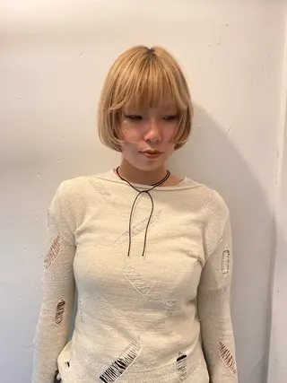 ブリーチなしカラー 透明感／ボブ　ユミのヘアスタイル