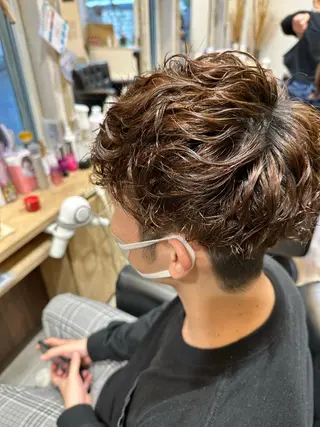 パーマ メンズ 🪼高評価🪼 💎柴崎の藤咲💎のヘアスタイル