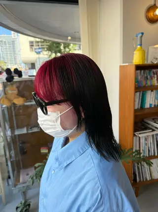 ミディアム カラー 岩渕 愛のヘアスタイル