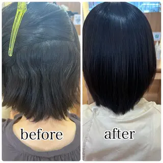 ミディアム 髪質改善カラー 清利あやなのヘアスタイル