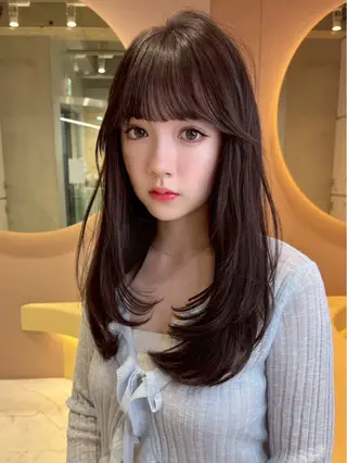 ロング カラー 大宮韓国風レイヤー カット吉田こうすけのヘアスタイル