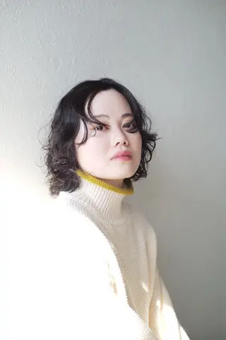 ミディアム パーマ stylist田口 祐歩のヘアスタイル