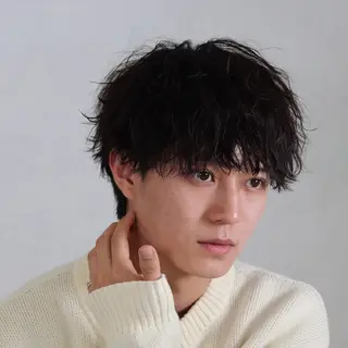 ミディアム カラー パーマ メンズ シースルーマッシュ/ メンズ/KYOHEIのヘアスタイル