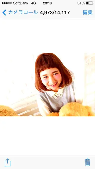 ミディアム セミロング カラー にった みずきのヘアスタイル