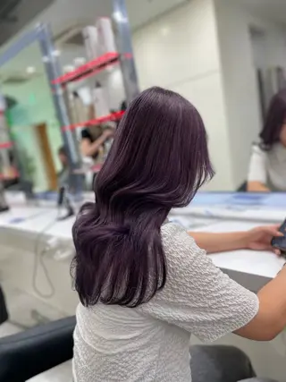 ロング カラー ヘアアレンジ 🫧透明感ラベンダー 似合わせ🫧あい🫧のヘアスタイル