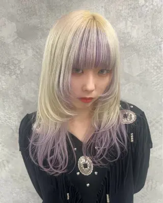 ロング カラー ヘアアレンジ 🦋艶髪ハイトーン KOKI🦋のヘアスタイル