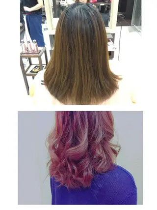 ミディアム セミロング カラー boutique misakiのヘアスタイル