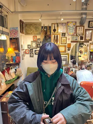 カラー 抜け感ショート パーマ/緒方椋のヘアスタイル