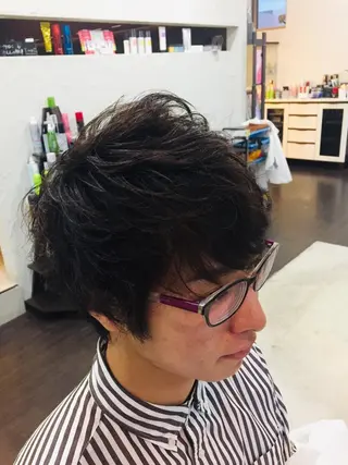 ショート パーマ メンズ 阿久津 泰幸のヘアスタイル