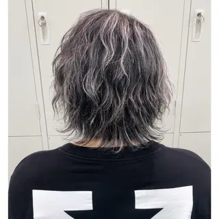 ミディアム カラー 奥山義進/ハイトーン /バレイヤージュのヘアスタイル