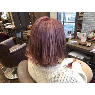 ミディアム カラー パーマ ヘアアレンジ 藤井 菜緒のヘアスタイル