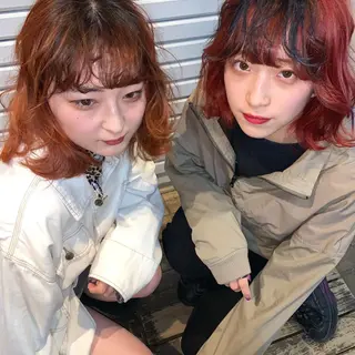 ミディアム カラー ピンクベージュ/新潟 万代/高橋桃葉🍑のヘアスタイル