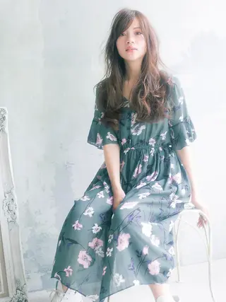 セミロング カラー パーマ amie 高崎 【アミ】のヘアスタイル