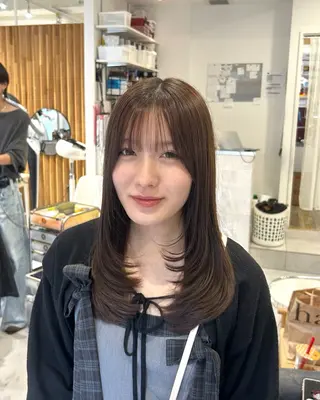 セミロング 韓国ヘア ‎🤍KANA🎀のヘアスタイル