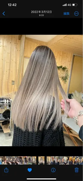 ロング 韓国レイヤー外国人風 透明感カラー髪質改善のヘアスタイル