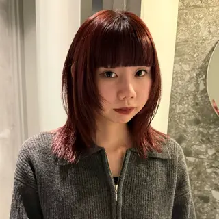ミディアム カラー beni yumikoのヘアスタイル