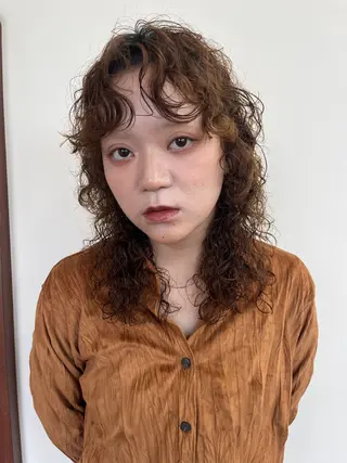 ミディアム パーマ ボブパーマ/パーマ ウルフパーマのヘアスタイル